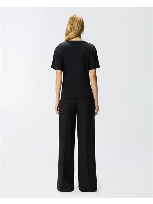 T-shirt con drappeggio e dettaglio dorato PINKO | 106455A35D/Z99